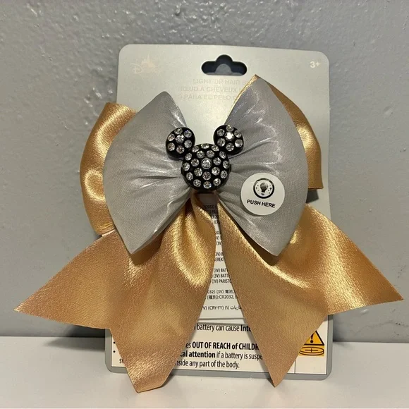 Disney Parks Light Up Mickey Mouse Bow Hair Clip - Picture 1 of 6